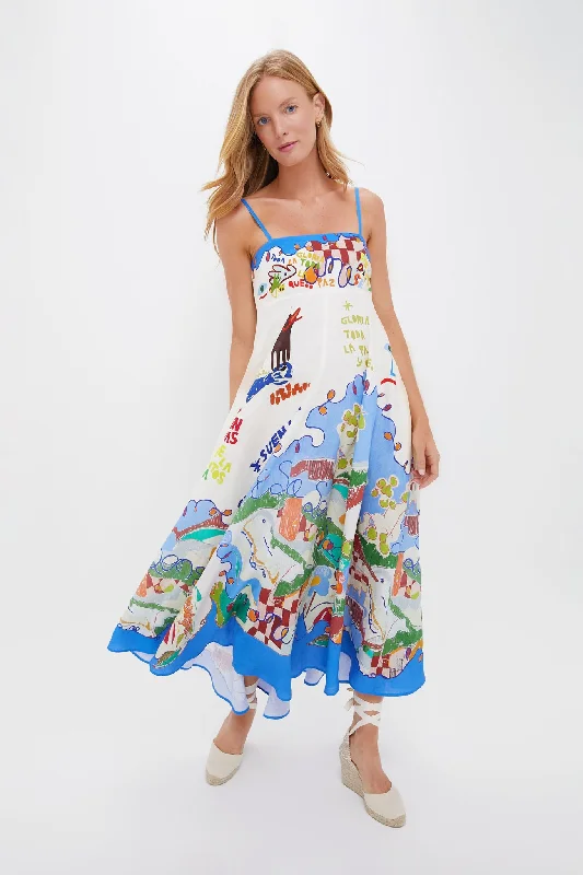 Midi dresses with empire waists for a flattering maternity option Multi Nadia Sundress