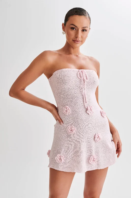 Mini dresses with geometric prints for a modern aesthetic Connelly Strapless Knit Mini Dress - Fairy Floss Pink Mini dresses with geometric prints for a modern aesthetic Connelly Strapless Knit Mini Dress - Fairy Floss Pink