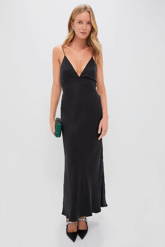 Midi dresses with printed lining for a hidden and stylish detail Black Ollie Maxi Dress Midi dresses with printed lining for a hidden and stylish detail Black Ollie Maxi Dress
