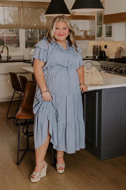 Midi dresses with cotton - blend materials for everyday comfort Dance The Night Away Ruffle Midi Dress Curves Midi dresses with cotton - blend materials for everyday comfort Dance The Night Away Ruffle Midi Dress Curves