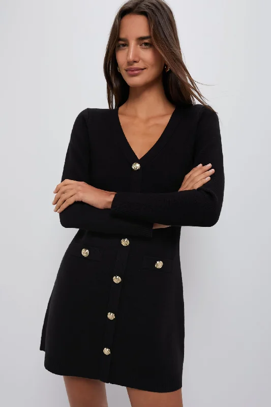 Midi dresses with patchwork patterns for a one - of - a - kind style Black Elizabeth Knit Dress Midi dresses with patchwork patterns for a one - of - a - kind style Black Elizabeth Knit Dress