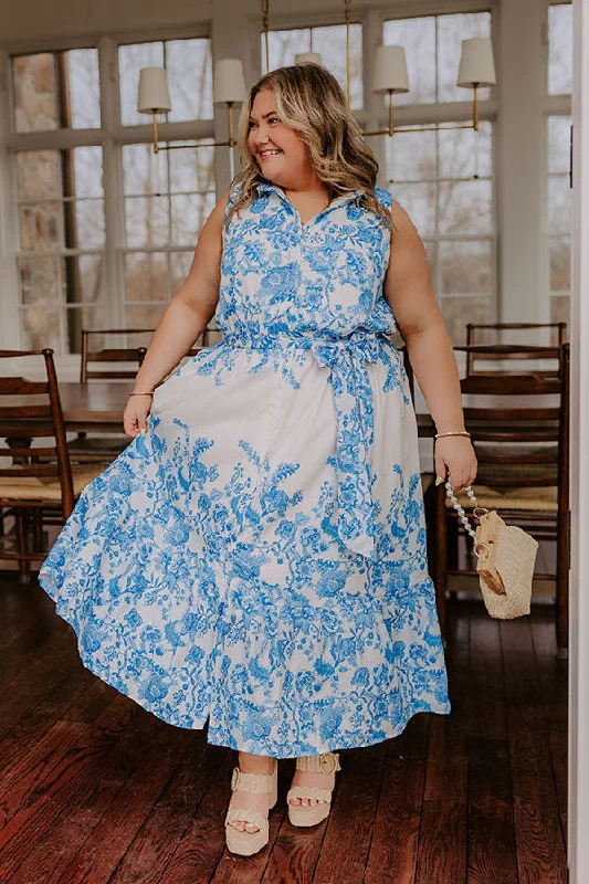 Midi dresses with ruffled bodices for a more pronounced feminine look Tea Garden Stroll Floral Midi Dress Curves Midi dresses with ruffled bodices for a more pronounced feminine look Tea Garden Stroll Floral Midi Dress Curves