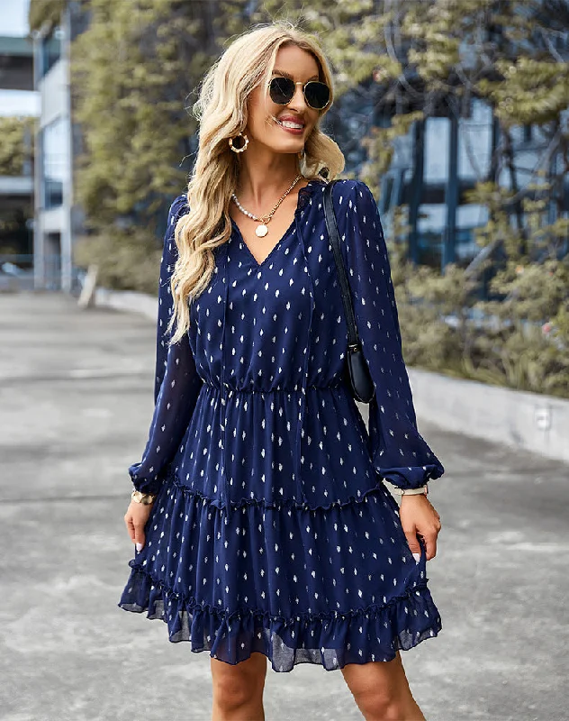 Velvet mini dresses for autumn weddings Later Babe Printed Satin Tie Front Dress