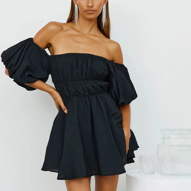 Mini dresses with beaded embellishments for a fancy event Liveliest Off The Shoulder Asymmetrical Dress - Black Mini dresses with beaded embellishments for a fancy event Liveliest Off The Shoulder Asymmetrical Dress - Black