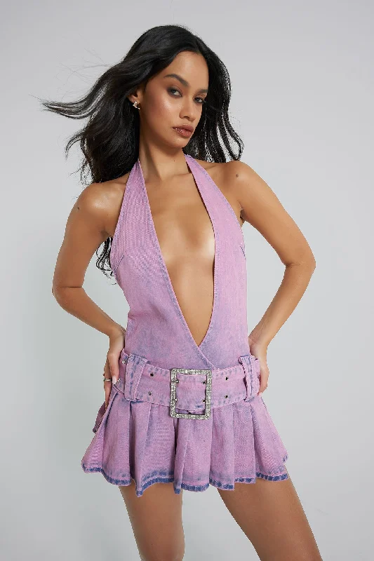 Mini dresses with embroidered details for a unique touch Malibu Plunge Denim Mini Dress Mini dresses with embroidered details for a unique touch Malibu Plunge Denim Mini Dress