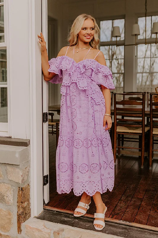 Sleeveless midi dresses with lace details for summer weddings Cue The Charm Eyelet Midi Dress Sleeveless midi dresses with lace details for summer weddings Cue The Charm Eyelet Midi Dress