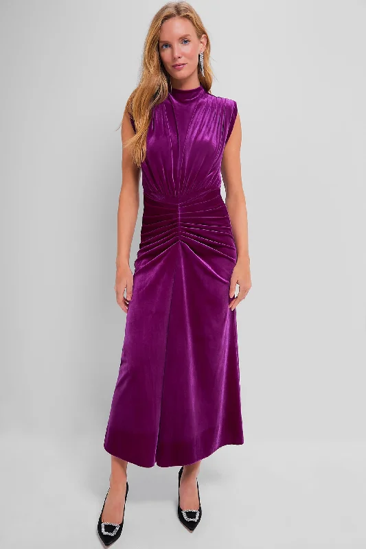 Midi dresses with pleated skirts for a timeless and elegant appeal Dark Fuchsia Al Dress Midi dresses with pleated skirts for a timeless and elegant appeal Dark Fuchsia Al Dress