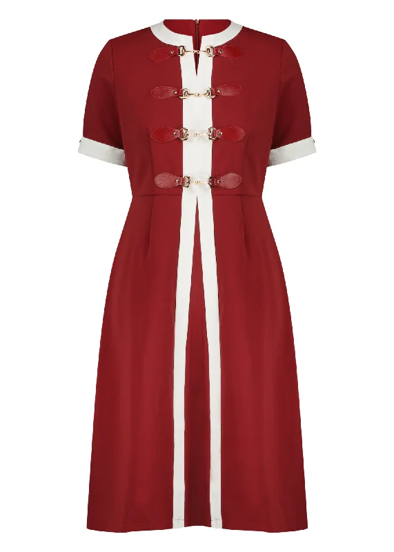 Midi dresses with button - front designs for a classic touch Grace Dress Burgundy