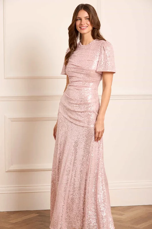 Midi dresses with tiered skirts for a bohemian festival look Valentina Round Neck Gown Midi dresses with tiered skirts for a bohemian festival look Valentina Round Neck Gown