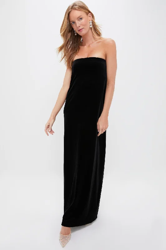 Midi dresses with cold - shoulder cutouts for a trendy style Black Velvet Sonya Dress Midi dresses with cold - shoulder cutouts for a trendy style Black Velvet Sonya Dress