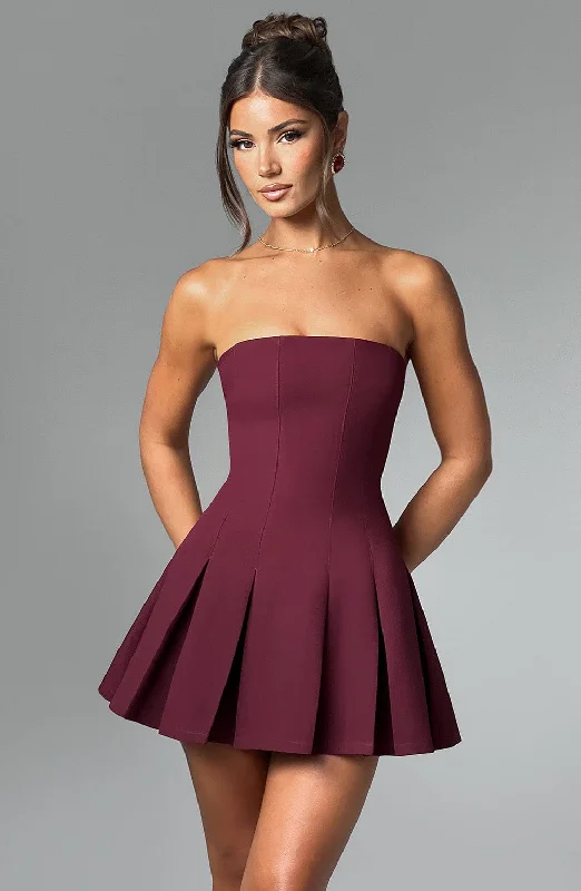 Mini dresses with off - the - shoulder styles Bryony Mini Dress - Cherry Lacquer