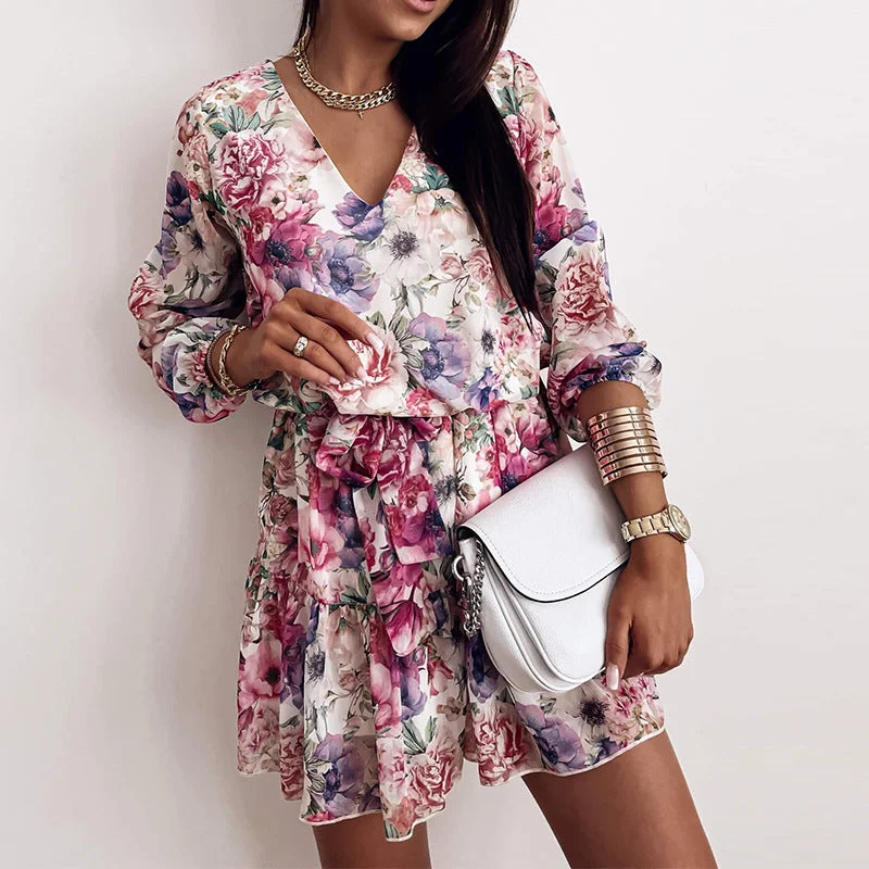 Polyester mini dresses for easy care Lessons Of Love Adjustable Balloon Sleeve Dress Polyester mini dresses for easy care Lessons Of Love Adjustable Balloon Sleeve Dress