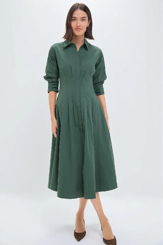 Midi dresses with button - front designs for a classic touch Botanical Jazz Pintuck Midi Dress Midi dresses with button - front designs for a classic touch Botanical Jazz Pintuck Midi Dress