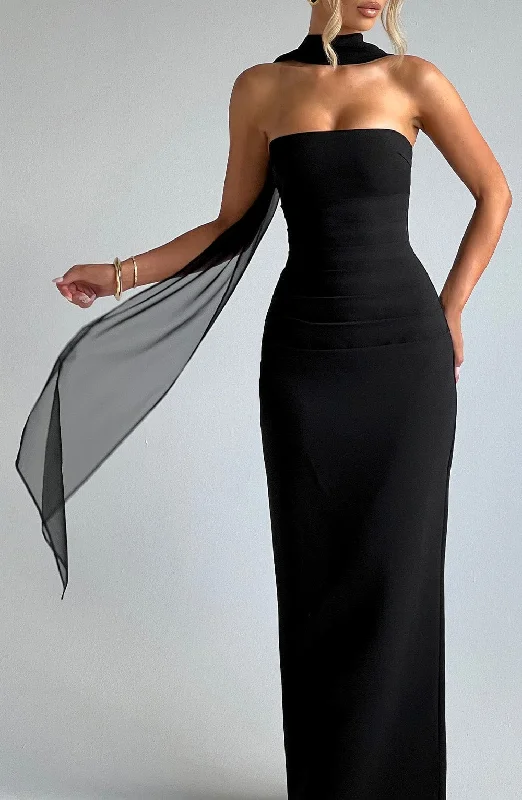 Mini dresses with geometric prints for a modern aesthetic Ayla Scarf - Black