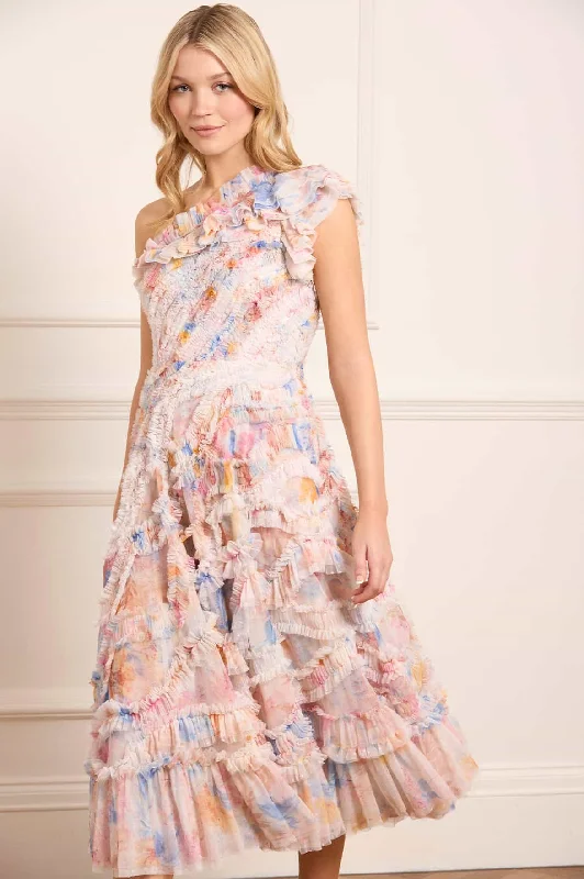 Velvet midi dresses in jewel tones for a glamorous winter event Mariannes Floral Aaliyah One-Shoulder Ballerina Dress Velvet midi dresses in jewel tones for a glamorous winter event Mariannes Floral Aaliyah One-Shoulder Ballerina Dress