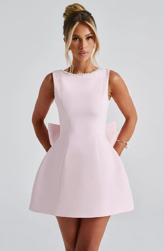 Mini dresses with abstract prints for an artistic look Carrie Mini Dress - Blush