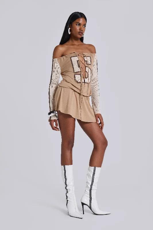 Mini dresses with spaghetti straps for a delicate look Maia Lace Up Mini Dress