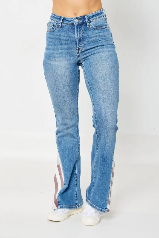 Cargo women jeans with multiple pockets for added functionalityAmericana Flag Flare Jeans In Medium Wash Cargo women jeans with multiple pockets for added functionalityAmericana Flag Flare Jeans In Medium Wash