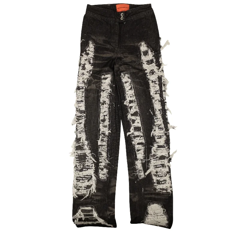Distressed women jeans for a trendy and edgy lookBlack Cotton Paneled Distressed Denim Jeans Distressed women jeans for a trendy and edgy lookBlack Cotton Paneled Distressed Denim Jeans