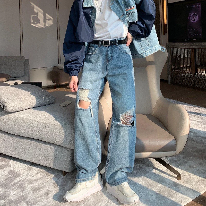 Ripped women jeans for a rebellious and fashion - forward styleLight Blue Ripped Jeans