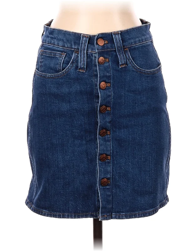 Embroidered denim skirts with floral designsDenim Skirt