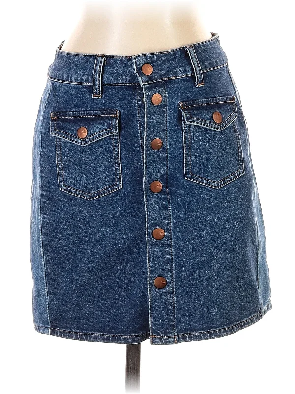 Ruffled denim skirts for added eleganceDenim Skirt
