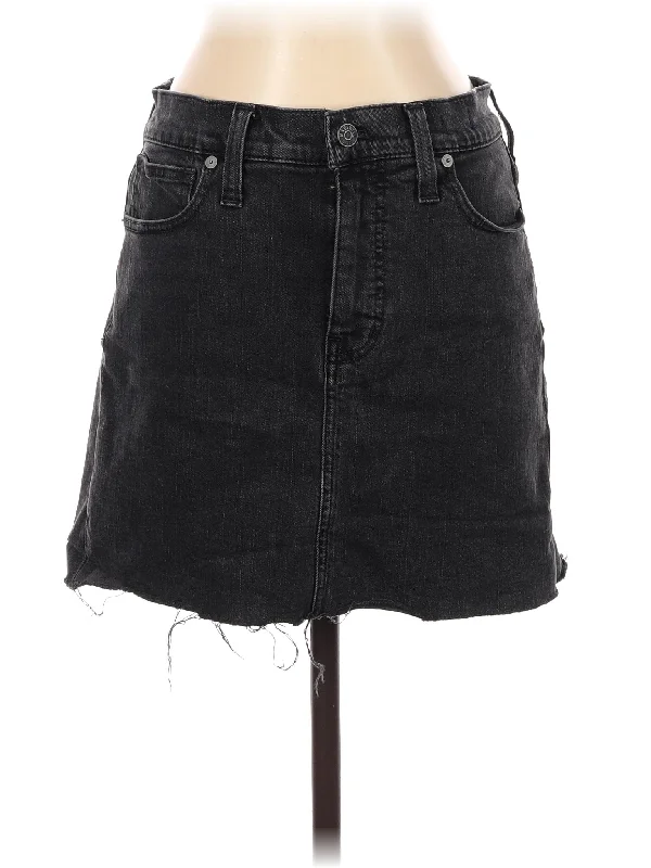 Denim skirts with long - sleeve shirts for a more covered lookDenim Skirt