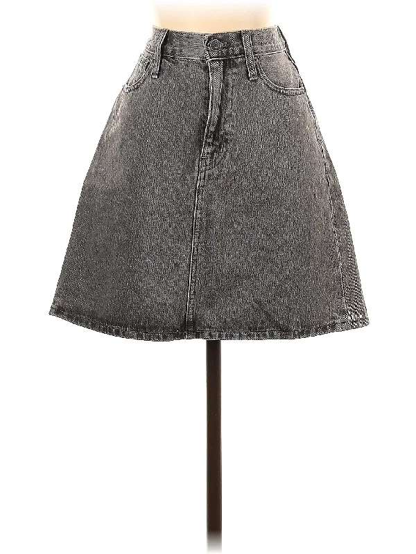 Denim skirts with cardigans for a soft and feminine lookDenim Skirt