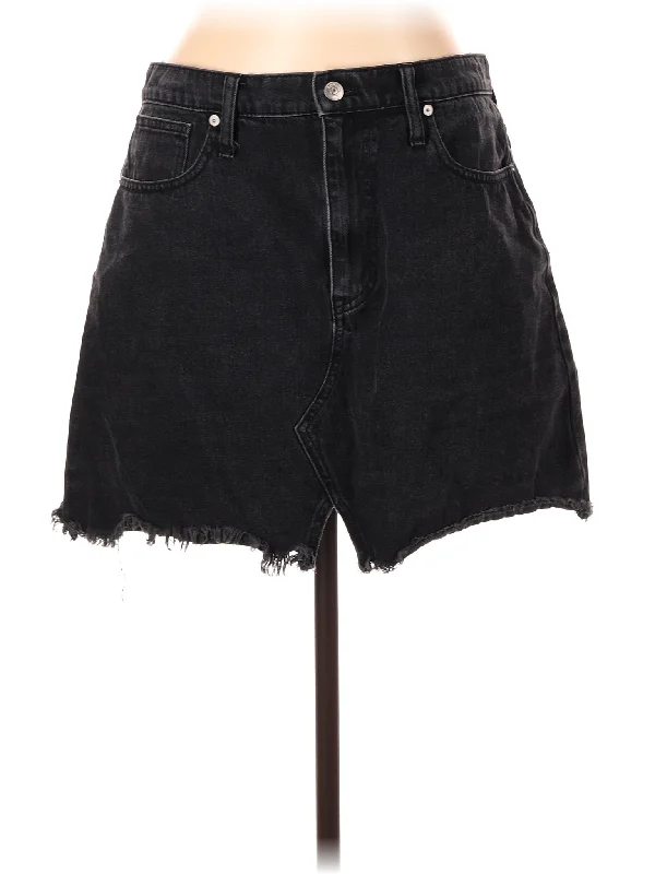 Women's High - Rise Paperbag Waist Shorts in Khaki for a Stylish and Comfortable LookDenim Skirt
