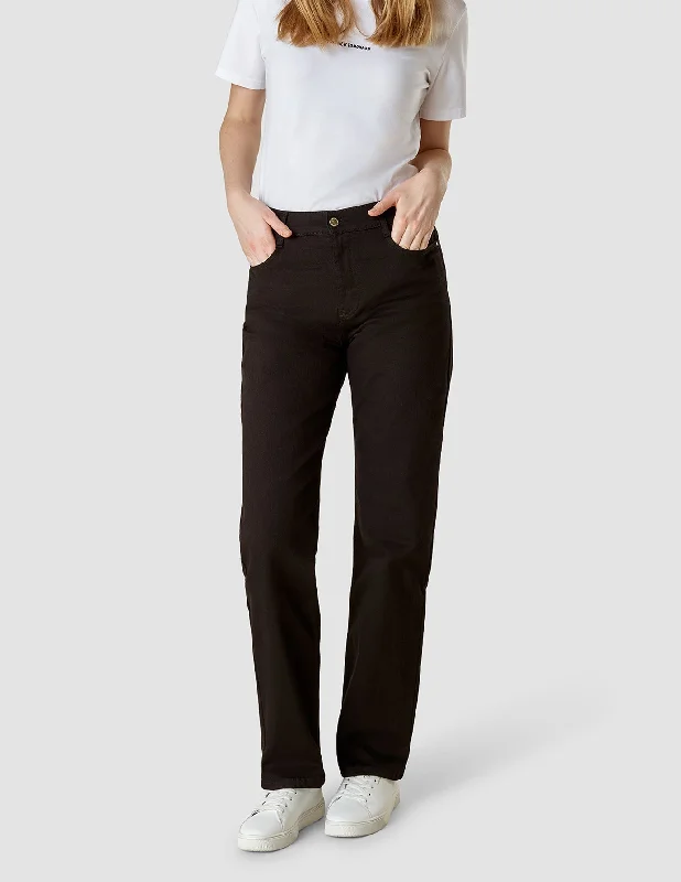 Cargo women jeans with multiple pockets for added functionalityJeans Straight Stay Black Cargo women jeans with multiple pockets for added functionalityJeans Straight Stay Black