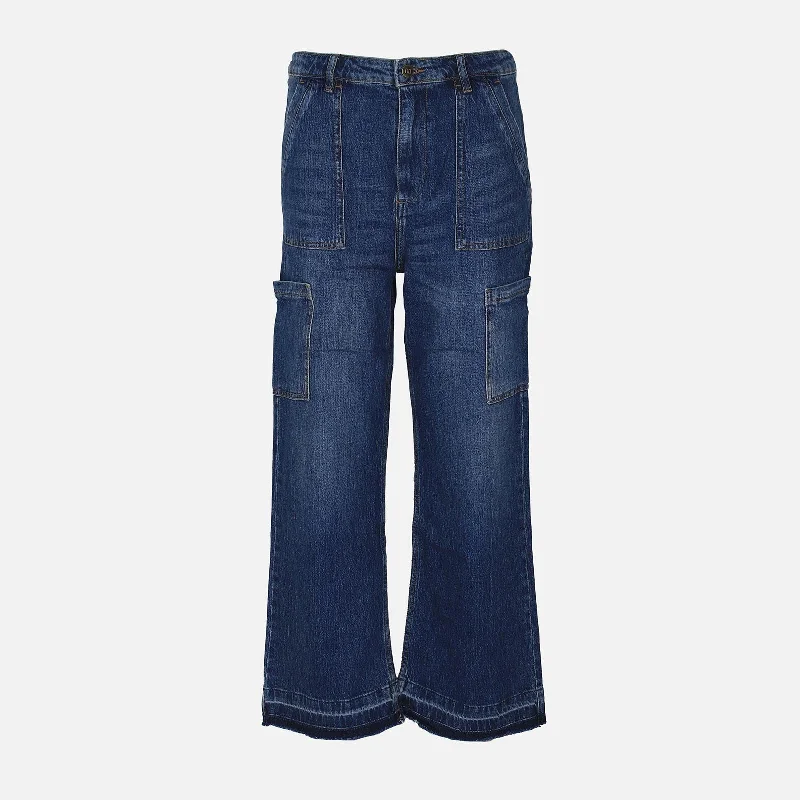 Distressed women jeans for a trendy and edgy lookLADIES WIDE LEG JEANS