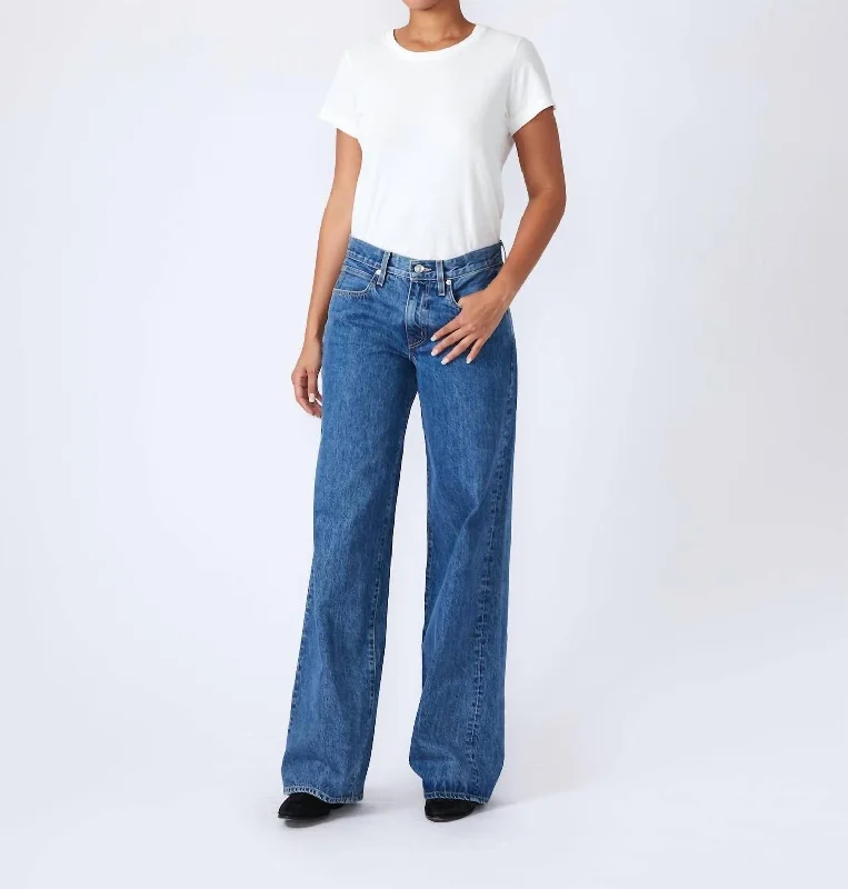 Dark - wash women jeans for a sophisticated and slimming effectMica Low Rise Wide Leg Jeans In Blue Dark - wash women jeans for a sophisticated and slimming effectMica Low Rise Wide Leg Jeans In Blue