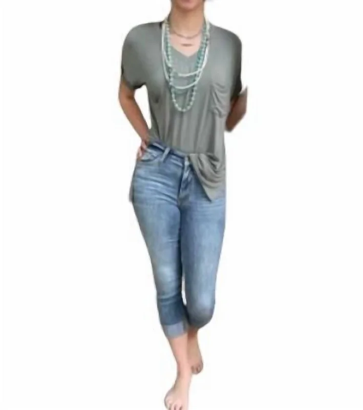 Colored women jeans in vibrant hues like red and yellowMid Rise Capri Jeans In Blue