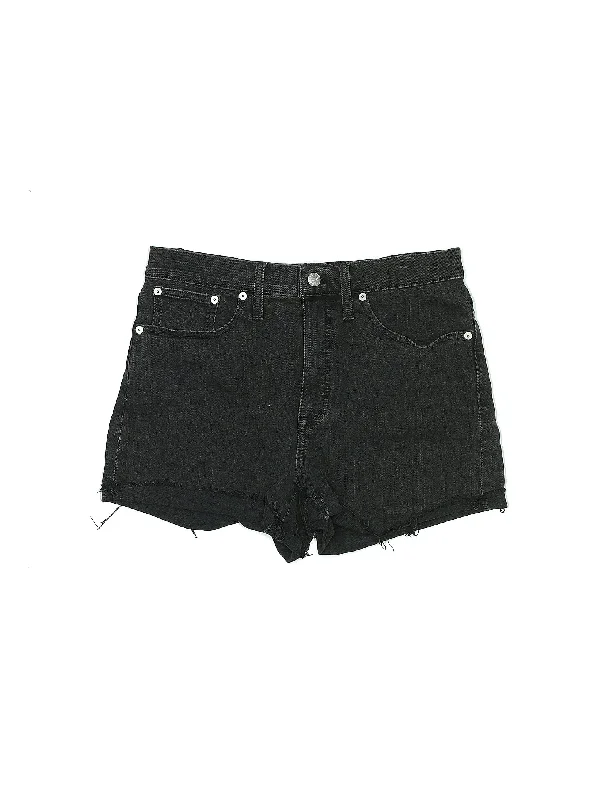 Women's Satin - Finish Shorts in Burgundy for a Luxurious and Stylish Nighttime LookMid-Rise Denim Shorts in Dark Wash