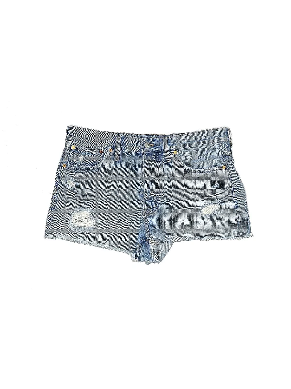 Women's Printed Floral Linen Shorts in Pastel Colors for a Summer Beach OutfitMid-Rise Denim Shorts in Medium Wash