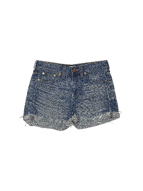 Women's Printed Geometric Patterned Shorts in Bright Colors for a Statement LookMid-Rise Denim Shorts in Medium Wash