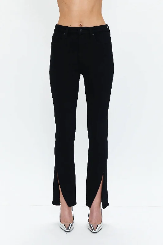 Button - fly women jeans with a traditional touchTeagan High Rise Split Jeans. In Black