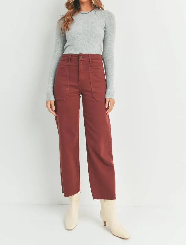 Light - wash women jeans for a fresh and summery appearanceUtility Wide Leg Jeans In Cinnamon Light - wash women jeans for a fresh and summery appearanceUtility Wide Leg Jeans In Cinnamon