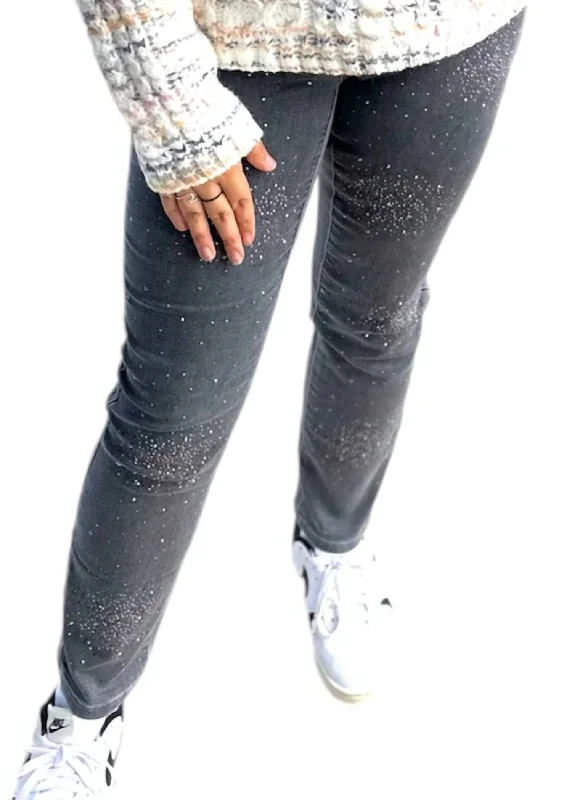 Jeggings women jeans combining the comfort of leggings and style of jeansWomen's Full Bling Studded Denim Jeans In Grey Wash