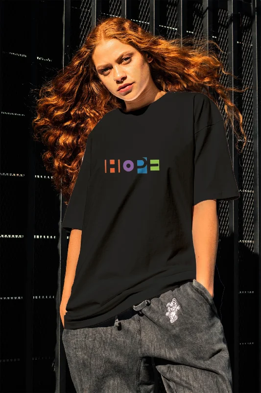 Pullover women's jersey for convenienceHope Black Oversized T-shirt  Women's