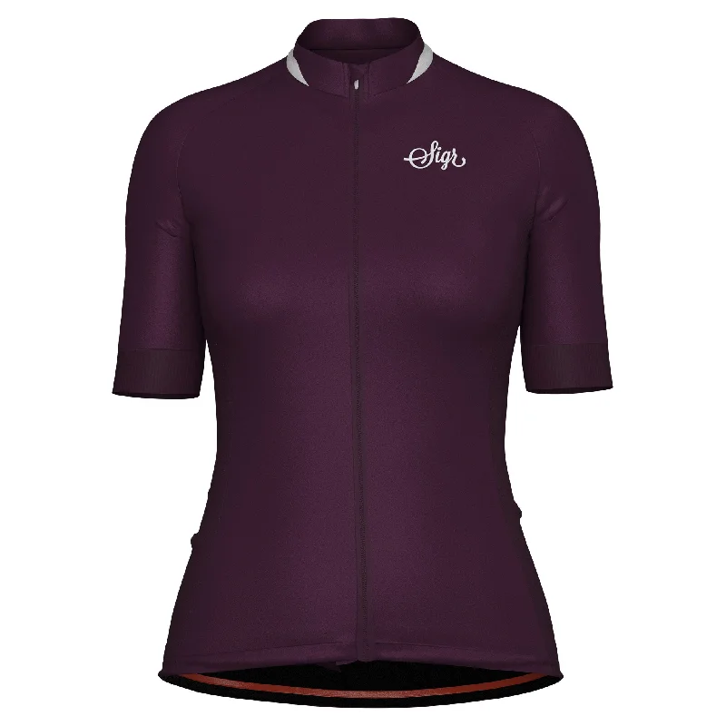 Women's jersey with a logo of a sports brandLila Hortensia Women's Purple Cycling Jersey