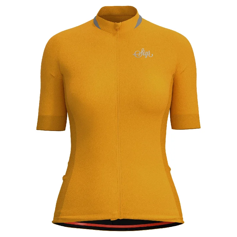 Pullover women's jersey for convenienceSolros Women's Yellow Cycling Jersey
