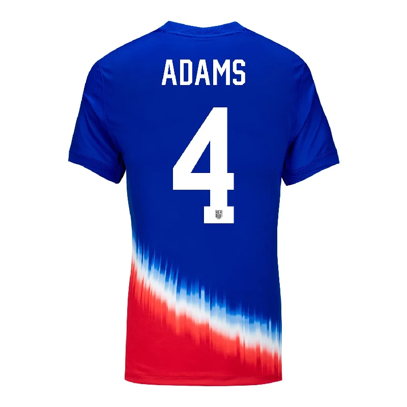 Women's jersey with a high - low hem for styleWomen's Nike USMNT 2024 American Icon Away Adams 4 Stadium Jersey