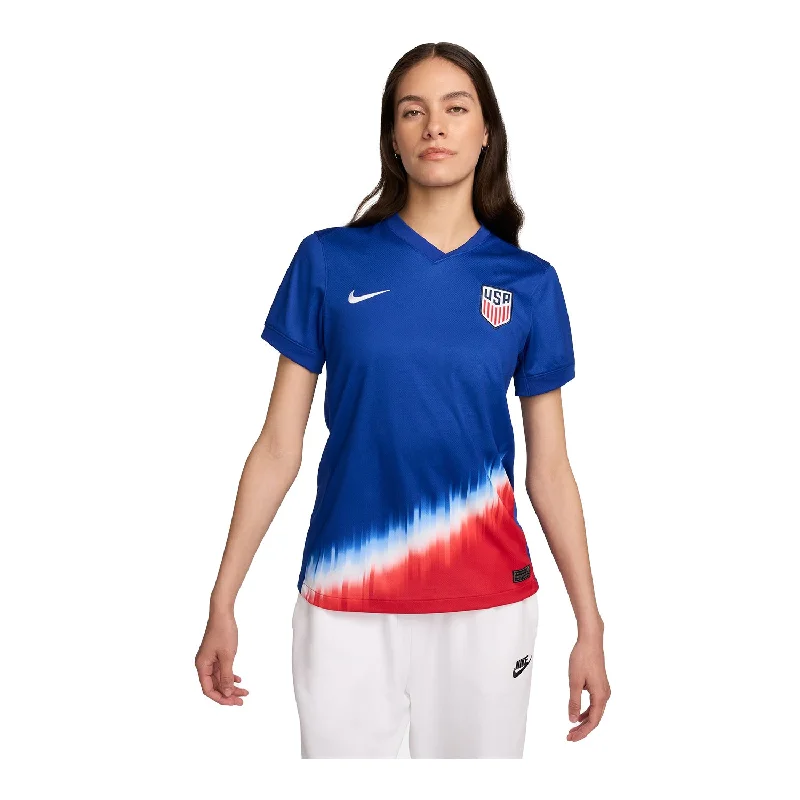 Petite - sized women's jersey for a perfect fitWomen's Nike USMNT 2024 American Icon Away Stadium Jersey