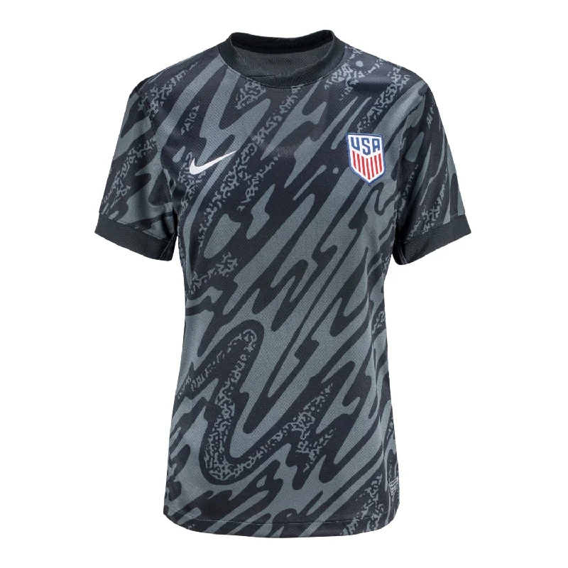 Women's jersey in classic black for a versatile lookWomen's Nike USMNT 2024 Stadium Short Sleeve Goalkeeper Jersey