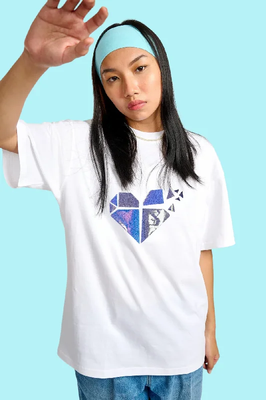 Women's jersey for dance workoutsWhite Oversized Printed Women's T-Shirt