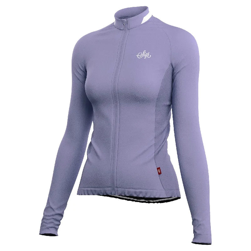 Women's jersey with moisture - wicking fabric for sportsWildflower Light Purple Women's Long Sleeved Jersey Women's jersey with moisture - wicking fabric for sportsWildflower Light Purple Women's Long Sleeved Jersey