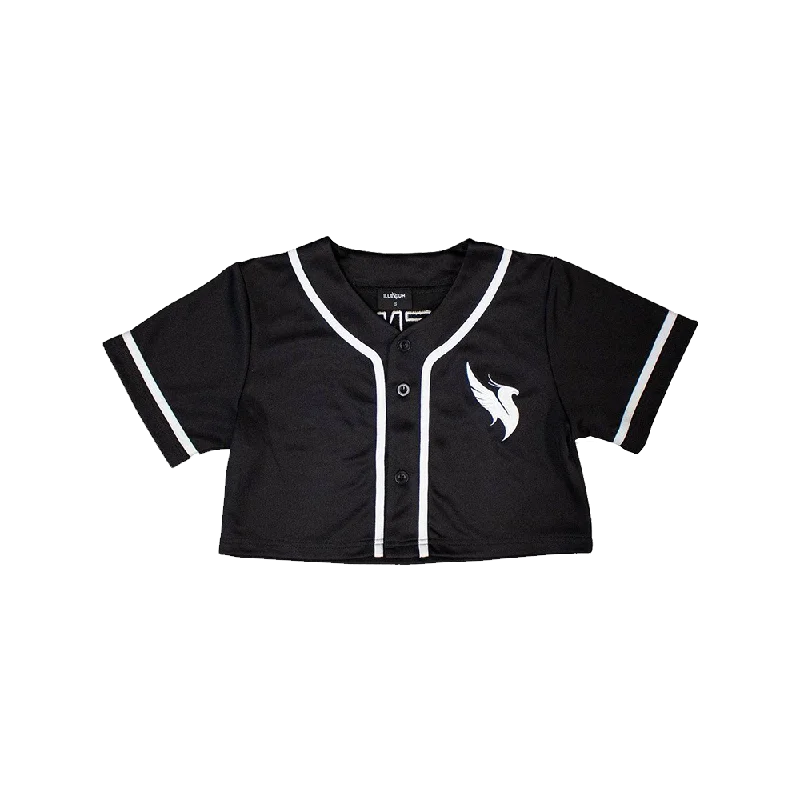 Women's jersey with a zip - up front for easy on - offWomen's Crop Jersey / Black