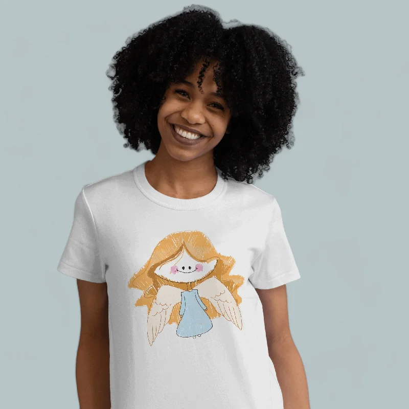 Women's jersey for post - workout relaxationWomen's White Printed T-Shirt