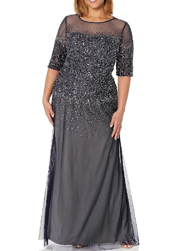 Ruffled Women Dress with Multiple Layers for a Playful and Girly StyleDark Gray Beaded Mesh Gown Ruffled Women Dress with Multiple Layers for a Playful and Girly StyleDark Gray Beaded Mesh Gown